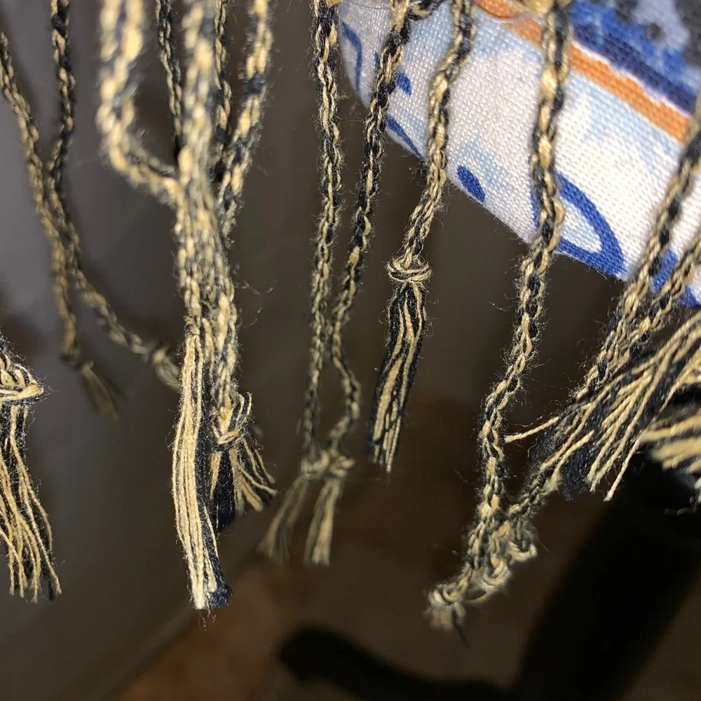 Gorgeous Black & Gold Scarf Long & Hand Knotted